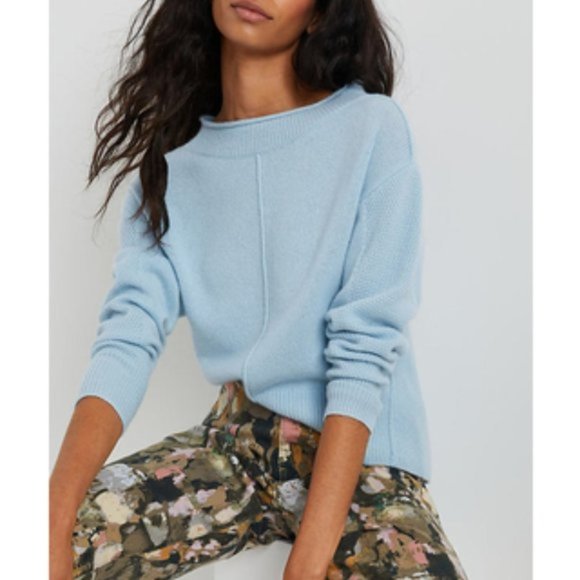 **ISO** Anthropologie Cerys Blue Cashmere Sweater - Picture 1 of 1
